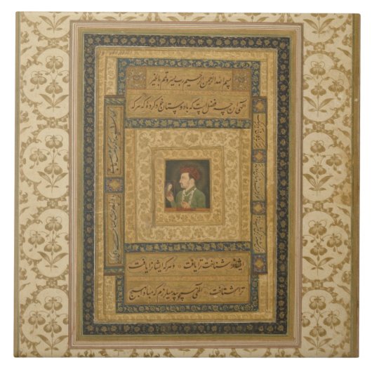 マドンナの写真、inscribを握るJahangir タイル (正面)