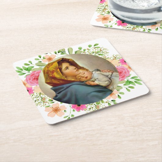 マドンナの通り聖母マドンニーナ スクエアペーパーコースター (アングル)