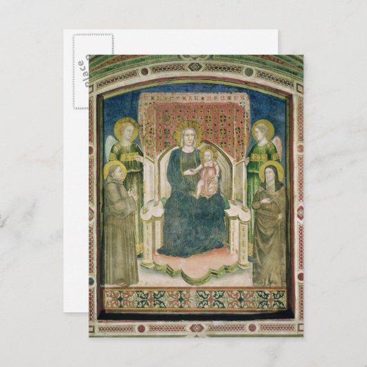 マドンナはアッシジの聖フランシスとともに即位 ポストカード (正面/裏面)