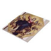 マドンナは天使(天井のフレスコ画)によって運びました タイル (側面)