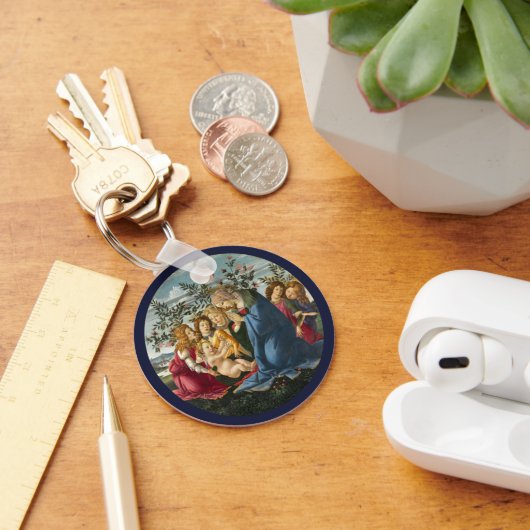 マドンナは子供を5天使ボッティチェリで迎える キーホルダー (デスク)