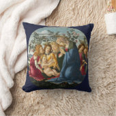マドンナは子供を5天使ボッティチェリで迎える クッション (ブランケット)