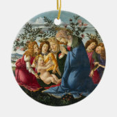 マドンナは子供を5天使ボッティチェリで迎える セラミックオーナメント (正面)