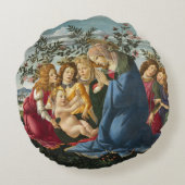 マドンナは子供を5天使ボッティチェリで迎える ラウンドクッション (裏面)