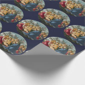 マドンナは子供を5天使ボッティチェリで迎える ラッピングペーパー (角)