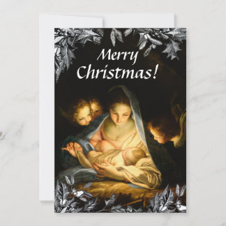 マドンナチャイルドクラシックアートホリビクトリアンークリスマス シーズンカード