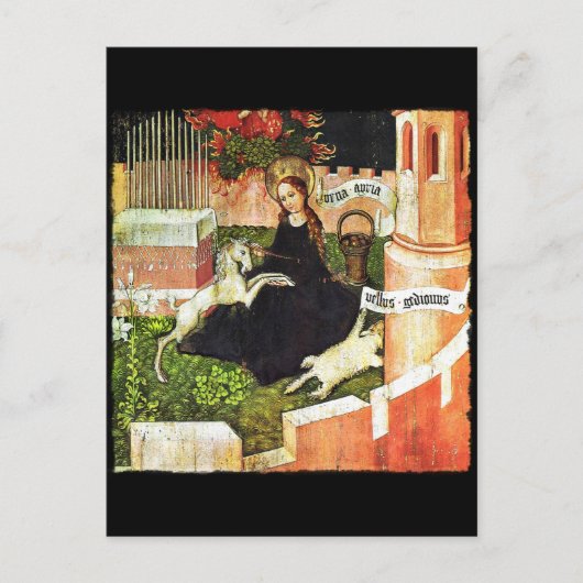 マドンナホールディングホワイトユニコーン ポストカード (正面)