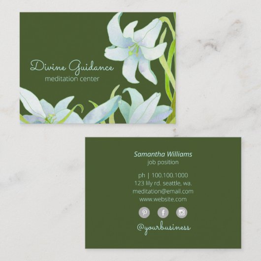 マドンナリリーメディテーションセンター 名刺 (正面/裏面)