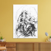 マドンナ猫勉強c.1478-80 キャンバスプリント (インサイチュ (リビング))