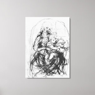 マドンナ猫勉強c.1478-80 キャンバスプリント