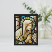 マドンナ祈りの言葉ステンドグラス ポストカード (スタンド正面)