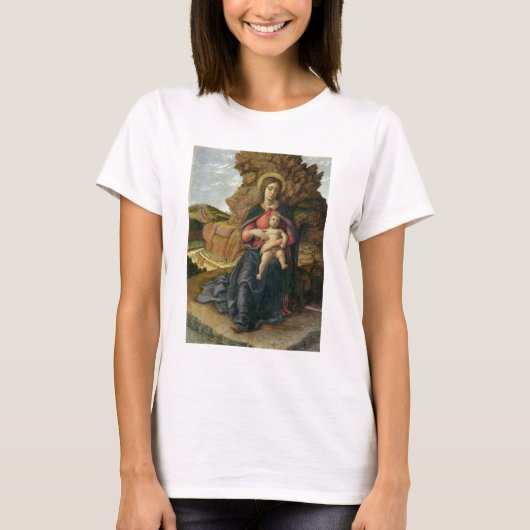 マドンナ・オブ・ケーブ1488年~90年(パネルのテンペラ) Tシャツ (正面)