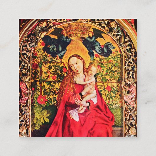 マドンナ・オブ・ザ・バラ・バウワー・フローラ・パーチメント スクエア名刺 (裏面)