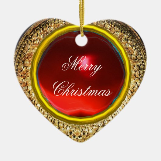 マドンナ・オブ・フィスタット/ルビージェムストーンハート セラミックオーナメント (正面)