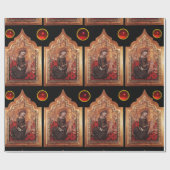 マドンナ・オブ・謙虚/レッド・ルビー・ジェムストーンクリスマス ラッピングペーパー (フラット)