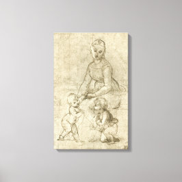 マドンナ、キリスト、ラパヘルの洗礼者ヨハネ キャンバスプリント