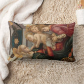 マドンナ&チャイルドサンドロボッティチェリファインアート ランバークッション (ブランケット)