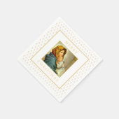 マドンナ&チャイルド伝統的宗教的クリスマス スタンダードカクテルナプキン (角)