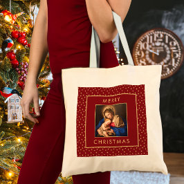 マドンナ&チャイルド伝統的宗教的クリスマス トートバッグ