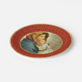 マドンナ&チャイルド伝統的宗教的クリスマス ペーパープレート (アングル)