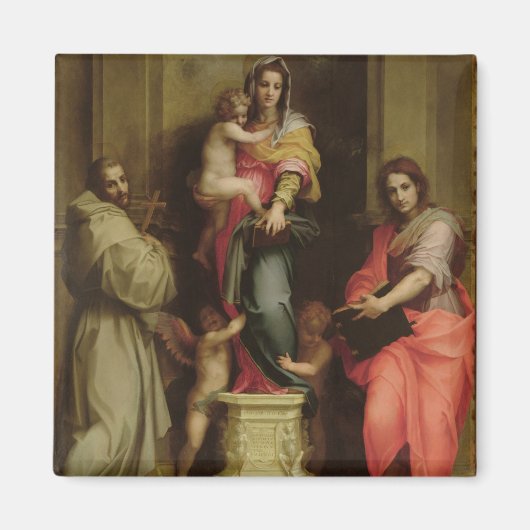 マドンナ・ハーパイ1517年(パネルに油) マグネット (正面)