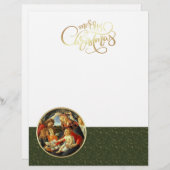 マドンナ（ボッティチェリ）。クリスマスレターヘッド (正面/裏面)