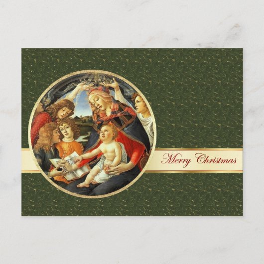 マドンナ(ボッティチェリ)。ファインアートのクリスマスポストカード シーズンポストカード (正面)