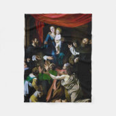 マドンナ・ロザリオ・カラヴァッジョ フリースブランケット (正面)