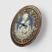 マドンナ（子ども連れ） ラウンド壁時計 (傾斜)