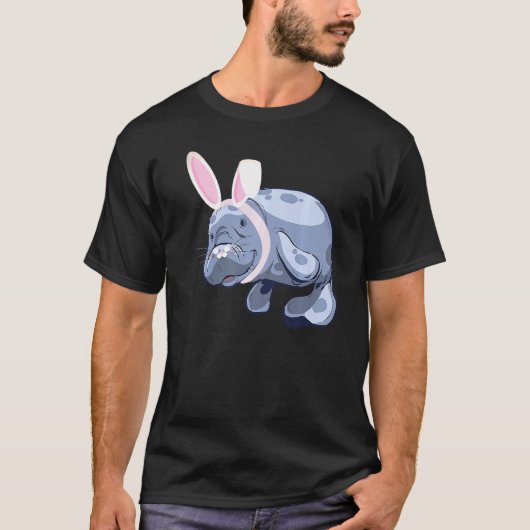 マナおもしろいーティーイースターバニー Tシャツ (正面)