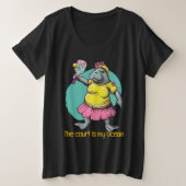 マナおもしろいーティ・ピックボール プラスサイズTシャツ (デザイン正面)