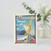 マナウブラジルのヴィンテージ旅行ポスター ポストカード (スタンド正面)