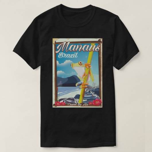 マナウブラジルのヴィンテージ旅行ポスター Tシャツ (デザイン正面)