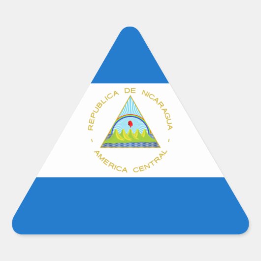 マナグア国旗、ニカラグア国旗 三角形シール (正面)