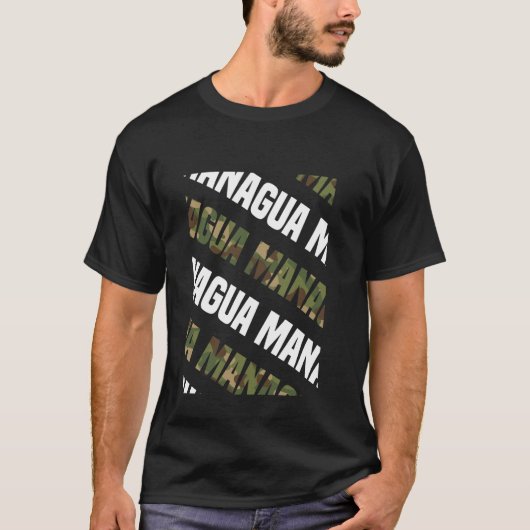 マナグア迷彩柄パターングリーンカモフラージュ Tシャツ (正面)