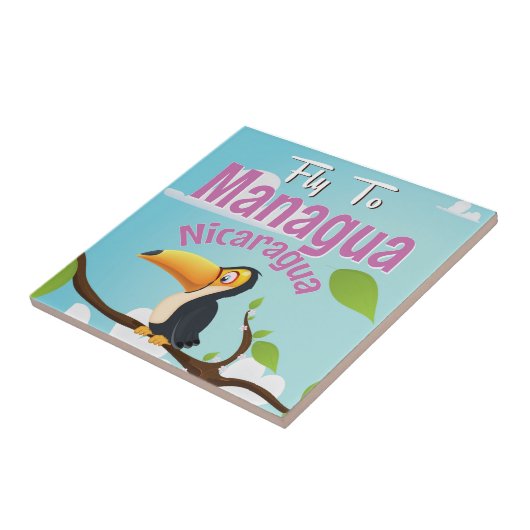マナグア、ニカラグアのヴィンテージ旅行ポスター タイル (側面)