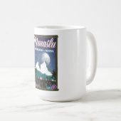 マナスルヒマラヤスネパール旅行ポスターマップ コーヒーマグカップ (正面右)