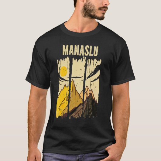 マナスルマウンテンピークサミットクライマー Tシャツ (正面)