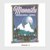マナスル ヒマラヤ ネパール 旅行ポスターマップ シール (シート)