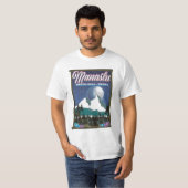 マナスル ヒマラヤ ネパール 旅行ポスターマップ Tシャツ (正面フル)