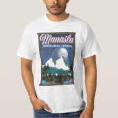 マナスル ヒマラヤ ネパール 旅行ポスターマップ Tシャツ (正面)