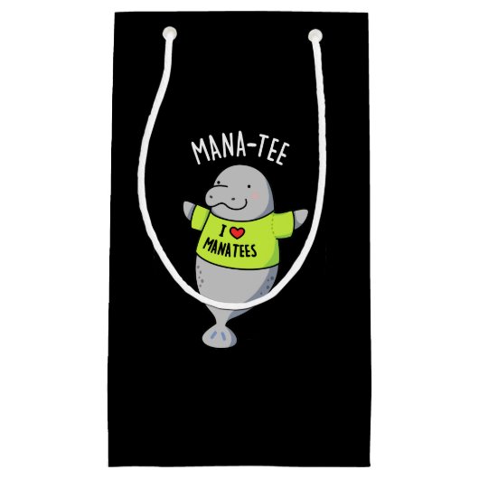 マナティおもしろいーアニマルプンダークBG スモールペーパーバッグ (正面)