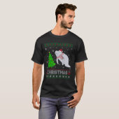 マナティクリスマスツリー照明醜いクリスマスセーター Tシャツ (正面フル)