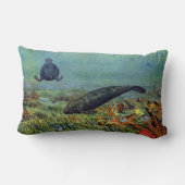 マナティーおよびカラフルの魚 ランバークッション (裏面)