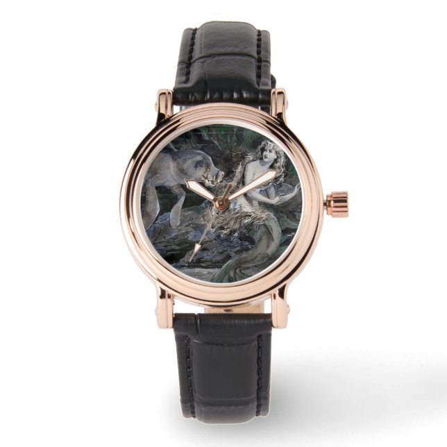 マナティーが人魚に出会う 腕時計 (正面)