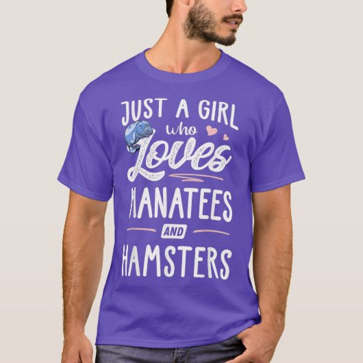 マナティーとハムスターが好きなだけの女の子のギフト Tシャツ (正面)