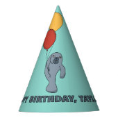 マナティーとバルーンカスタムの誕生日パーティー パーティーハット (正面)