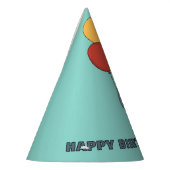 マナティーとバルーンカスタムの誕生日パーティー パーティーハット (左)