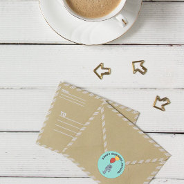 マナティーとバルーンカスタムの誕生日パーティー ラウンドシール