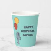 マナティーとバルーンカスタムの誕生日パーティー 紙コップ (正面)